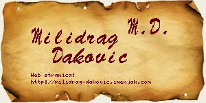 Milidrag Daković vizit kartica